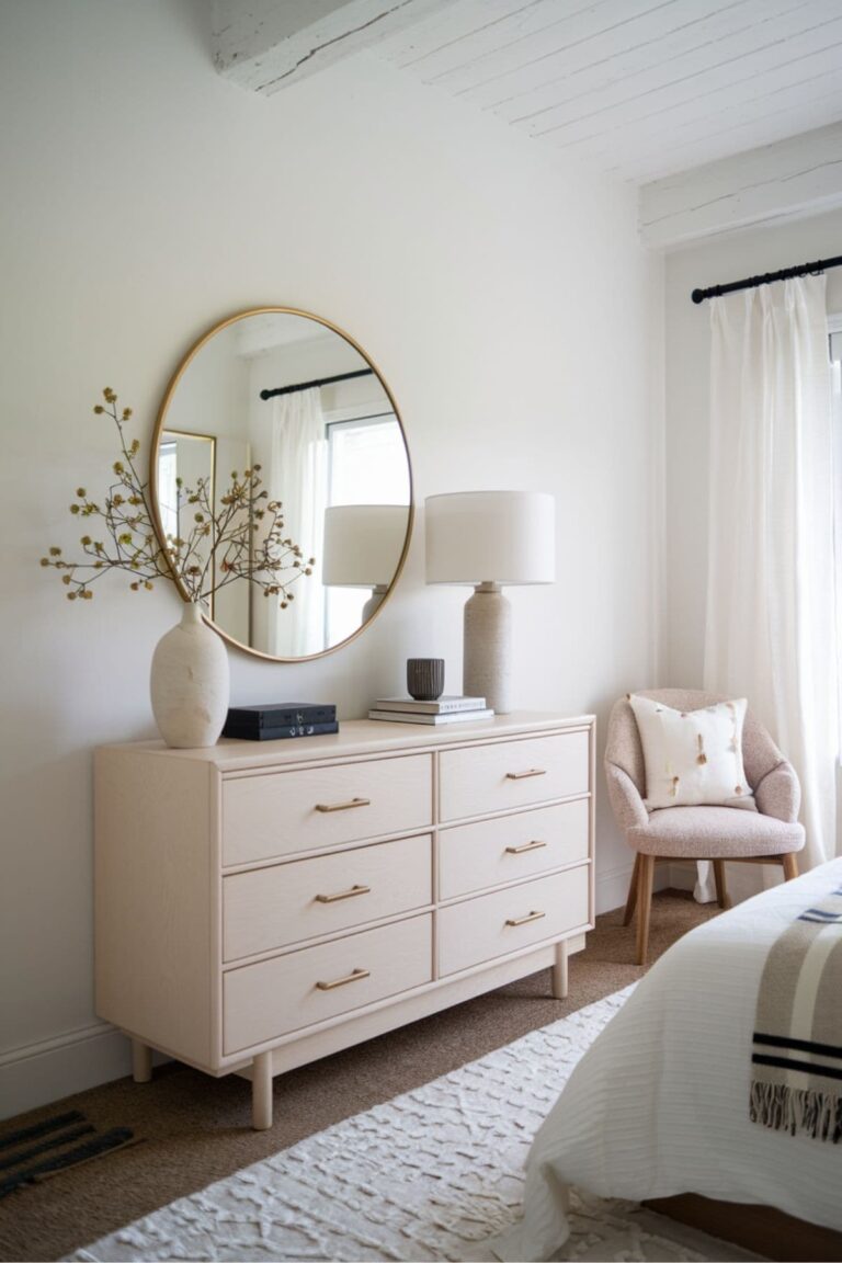How High Above Dresser To Hang Mirror